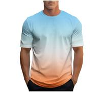 Generico Maglietta Maniche Corte Uomo, Tshirt Uomo Cotone,Casual con Stampa Sfumata e Design Elegante a Transizione Cromatica per Utilizzo Quotidiano Magliette T-Shirt T Shirts