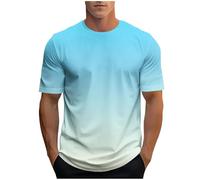 Generico Maglietta Maniche Corte Uomo, Tshirt Uomo Cotone,Casual con Stampa Sfumata e Design Elegante a Transizione Cromatica per Utilizzo Quotidiano Magliette T-Shirt T Shirts