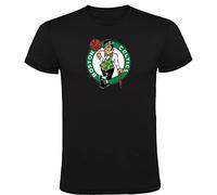 Genérico Maglietta nera Boston Logo Uomo 100% Cotone Taglie S M L XL XXL, Nero , S