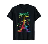 Generico Maglietta Parigi Francia Torre Eiffel Bandiera Francese Magliette Souvenir per Le Vacanze