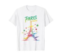 Generico Maglietta Parigi Francia Torre Eiffel Bandiera Francese Magliette Souvenir per Le Vacanze