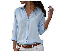 Generico Maglietta Sportiva Donna, T Shirt Oversize Donna,Camicia Topturn Down Elegante per e Tempo Libero con Taglio Regolare T Shirt Magliettas T-Shirt