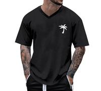 Generico Maglietta Uomo Bianca Leggero Casual Manica Corta Basic Tee Firmate Scollo a V Oversize Estive Tshirt Traspirante Divertenti Spiaggia Top Cotone Morbide Palestra Bianca Maglietta Sportiva