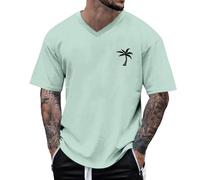 Generico Maglietta Uomo Bianca Leggero Casual Manica Corta Basic Tee Firmate Scollo a V Oversize Estive Tshirt Traspirante Divertenti Spiaggia Top Cotone Morbide Palestra Bianca Maglietta Sportiva