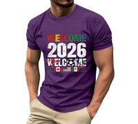 Generico Maglietta Uomo Manica Corta per Coppa del Mondo Magliette Uomo Calcio Stampa Maglietta Divertenti vestibilità Regolare Girocollo Leggera Casual Top Estiva per L'Uso Quotidiano