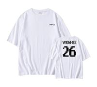 Generico Magliette con Grafica in Cotone con Nome Magliette WorldTour Press-Start T-Shirt Supporta Regali for Donne E Adolescenti(White-3,S)