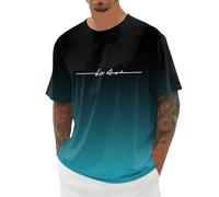 Generico Magliette Oversize Uomo Firmate Graduata Lunga T Shirt a Maniche Corte con Los Angeles Maglia Firmate Abbigliamento Sportivo Estivo per Spiaggia, Streetwear e Casual