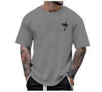 Generico Magliette Personalizzate, Magliette Uomo Manica Corta, Maglietta Oversize Stampate Casual Magliette in Cotone Tinta Unita Top di Grandi Dimensioni Vintage Tshirt Bianca Base Tee Bluse