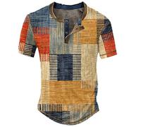 Generico Magliette Uomo Manica Corta Gialla T Shirt Bianca Camicia Quadri Uomo Maniche Corte Polo Cotone Maglietta Rossa Uomo Elegante