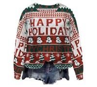 Generico Maglione da Donna Halloween Senza Cappuccio Stampa Zucca Halloween Felpa Amore Sciolto Felpe Girocollo Maglione Manica Lunga T-Shirt Donne Moda Autunno 2025 Accappatoio Donna Corto