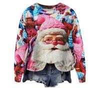 Generico Maglione da Donna Halloween Senza Cappuccio Stampa Zucca Halloween Felpa Amore Sciolto Felpe Girocollo Maglione Manica Lunga T-Shirt Donne Moda Autunno 2025 Accappatoio Donna Corto