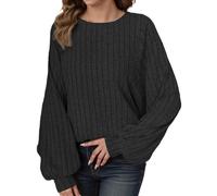Genérico Maglione Donna Girocollo, Maglione Donna Basic, Semplice Elegante Moda Collo Basso Autunno Pullover Camicia Fondo Classico Moda Solido Elastico Inverno per Autunno Caldo Pullover Top