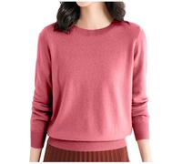 Genérico Maglione Donna Girocollo, Maglione Lungo Donna, Semplice Elegante Moda Collo Basso Autunno Pullover Camicia Sfondo Classico Selvaggio Stile Coreano Pigro Tartan Caldo Felpa Camicette
