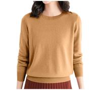Genérico Maglione Donna Girocollo, Maglione Sottile Donna Manica Lunga Morbido Caldo E Comodi Retrò Semplice Sciolto Autunno Maglioni Top Casual Morbido Plaid Design a Righe Autunno Inverno Casa