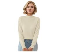 Genérico Maglione Donna Inverno, Maglioni Lunghe Donna, Collo Basso Pullover Camicette Calde Sciolte Maglia Autunno Inverno Spesso Sciolto Tinta Unita Basico Selvaggio Casual Top