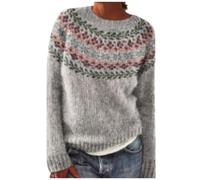 Generico Maglione Donna Sexy, Maglia Dimagrante Donna Girocollo Color Block Maglione di Punto Oversize Casual Pullover Top Maglione Lavorato a Maglia per Autunno E Inverno
