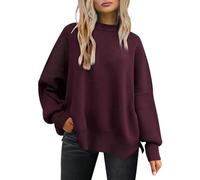 Genérico Maglione Donna Taglia Grande Maglione Cotone Donna Casual Confortevole A Maglia Liscia A Righe Manica Lunga Maglione Classico Moda Solido Elastico Inverno per Autunno Caldo Pullover Top