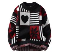 Generico Maglione Natale Uomo, Maglione Girocollo Uomo Maglione Maglia Senza Cappuccio Pullover Maniche Lunghe con Stampa novità Merry Christmas Caldo Maglione Natale Trash per Xmas Party