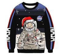 Generico Maglione Natalizio con Bambino Maglietta di Natale Uomo Maglione Natalizio 3D Christmas Sweater Woman Maglia Mezza Zip Uomo Vestiti Natalizi Donna Maglione Natalizio Uomo Cotone