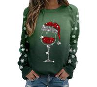 Generico Maglione Natalizio Donna Elegante - Felpa Xmas Divertente e Brutta - Pullover Senza