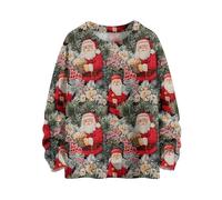 Generico Maglione Natalizio Donna,Maglia Rossa Donna Lungo Simpatico Jumper Ugly Sweater Camicia T Shirt Albero Magliette Divertente Maglie Brutto Brutti Curvy Pullover Black Friday 2025 11#Rosso L