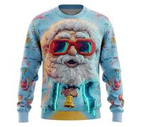Generico Maglione Natalizio Lavorato a Maglia da Uomo 3D Stampato Unisex Xmas Pullover Festive Top Lavorato A Maglia Maglione per Le Vacanze Brutte Felpa Natalizia da Uomo