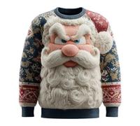 Generico Maglione Natalizio Lavorato a Maglia da Uomo 3D Stampato Unisex Xmas Pullover Festive Top Lavorato A Maglia Maglione per Le Vacanze Brutte Felpa Natalizia da Uomo