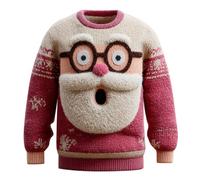 Generico Maglione Natalizio Lavorato a Maglia da Uomo 3D Stampato Unisex Xmas Pullover Festive Top Lavorato A Maglia Maglione per Le Vacanze Brutte Felpa Natalizia da Uomo