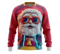 Generico Maglione Natalizio Lavorato a Maglia da Uomo 3D Stampato Unisex Xmas Pullover Festive Top Lavorato A Maglia Maglione per Le Vacanze Brutte Felpa Natalizia da Uomo