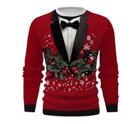 Generico Maglione Natalizio Uomo, Ugly Christmas Sweater Ugly Babbo Natale Maglione di Natale Divertente Brutti Christmas Jumper Ugly Renne Brutto di Natale per Uomo 2026 Natalizia