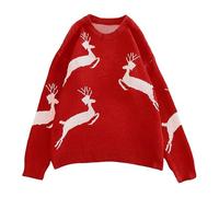 Generico Maglione Uomo Natalizio, Maglia Girocollo Knit Crew Maglione Maglia Stampato in 3D Divertente Maniche Lunghe Natalizio Brutto Casual alla Moda Maglione Cotone Uomo per Il Tempo Libero