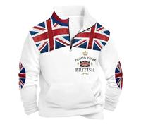 Genérico Maglione Uomo Senza Maniche Collo Alto Mezza Cerniera Foderato Morbido Caldo Stile Casual per il Tempo Libero nelle Stagioni Più Fresche Felpa Oversize Casual, U - bianco, XXXL