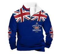 Genérico Maglione Uomo Senza Maniche Collo Alto Mezza Cerniera Foderato Morbido Caldo Stile Casual per il Tempo Libero nelle Stagioni Più Fresche Felpa Oversize Casual, blu, XXXL