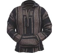 Generico Maglione Uomo Stile Messicano Hippie Surf Poncho Sweater Sweatshirt Pullover(Brown, S)