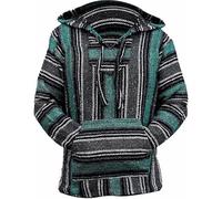 Generico Maglione Uomo Stile Messicano Hippie Surf Poncho Sweater Sweatshirt Pullover(Green, XL)