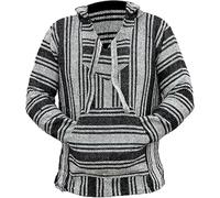 Generico Maglione Uomo Stile Messicano Hippie Surf Poncho Sweater Sweatshirt Pullover(Grey, XXL)