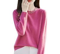 Generico Maglioni Donna sotto Giacca Donna Maglieria Sweaters for Women Womens Sweater Half Turtleneck Solid Color Soft Pullover Sweater Maglia Autunno Maglia Watermelon Red L