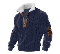 Generico Maglioni in Pile da Uomo - Ultra Leggero E Caldo - Maglione A Collo Alto con Zip - Felpe Foderata in Sherpa - Felpa Uomo Senza Cappuccio - Cerniera A Un Quarto - per Autunno E Inverno