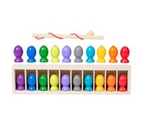 Generico Magnet Fishing Game, Educational Wooden Color Sorting Toy with Magnetic Rods, Interactive Activity Set for Kids Travel Indoor Classroom Beach Party Birthday