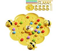 Generico Magnetic Bee Bean Picking & Tabletop Fishing Game, Adjustable Headband, Portable Tabletop Fishing Toys, for Family And Groups, Indoor Outdoor Use (Yellow)