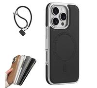 Generico Magnetic Charging Leather Case for iPhone,Genuine Leather Phone Case,Compatible with MagSafe Wireless Charging,Ultra Thin Case for iPhone 16/15/14/13 Pro Max (Black,For iphone 16ProMaX)