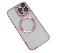 Generico Magnetic Clear Case for iPhone 17 Pro Max,16/15/14Series with Camera Lens Protector, Compatible with MagSafe, Full-Body Shockproof Anti-Scratch. (Pink,For iPhone14Pro)
