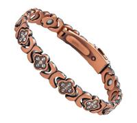 Generico Magnetic Copper Bracelet For Women - Adjustable Four-leaf Sparkling Jewelry | Adjustable Copper Bracelet With Strong Magnets, Simple Open For Mother, Wife, Daughter, Birthday, Women's Day