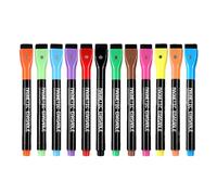 Generico Magnetic Erasable Markers Set - 12 Whiteboard Markers with Eraser | Fine Point Dry Erase Marker | Dry Erase Marker for Schools, Offices, Home Message