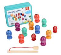 Generico Magnetic Fishing Game, Wooden Fish Activity Set, Sensory Fine Motor Skill Development Toy, Educational And Safe Design, Perfect Play or Ages 2, 6 4.96x3.74x1.57 Inches