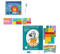 Generico Magnetic Fraction Demonstration Book, Promisety Magnetic Fraction Tiles, Disk Set Puzzle Book for Kids Math for Teaching Enhance Mathematical Skills, Free Matching Learning Pen (B+C)
