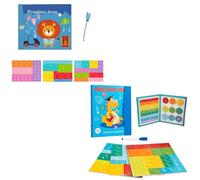 Generico Magnetic Fraction Demonstration Book, Promisety Magnetic Fraction Tiles, Disk Set Puzzle Book for Kids Math for Teaching Enhance Mathematical Skills, Free Matching Learning Pen (A+C)