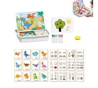 Generico Magnetic Puzzles Face Dress up Travel Game Double Side Preschool Educational Learning Toy for Kids, Portable Magnetic up Face Toy, for Toddlers 3-6 (Dinosaur World)