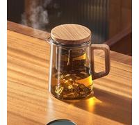 Generico Magnetic Tea Pot with Infusers,Water Separation Glass Teapot with Wooden Handle and Filter,Leakproof Lid High Temperature Resist Teapot,One-Click Tea Drinking Easy Separation,for Home,Office