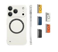 Generico Magnetic Ultra Thin Frameless Matte Slim Case for iPhone 17 Pro Max,17/16/15/14/13,Minimalist Lightweight Soft Touch Skin (White,For iPhone14 Pro max)